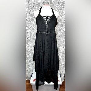 KILLSTAR DISTRESSED WITCHY HALTER DRESS